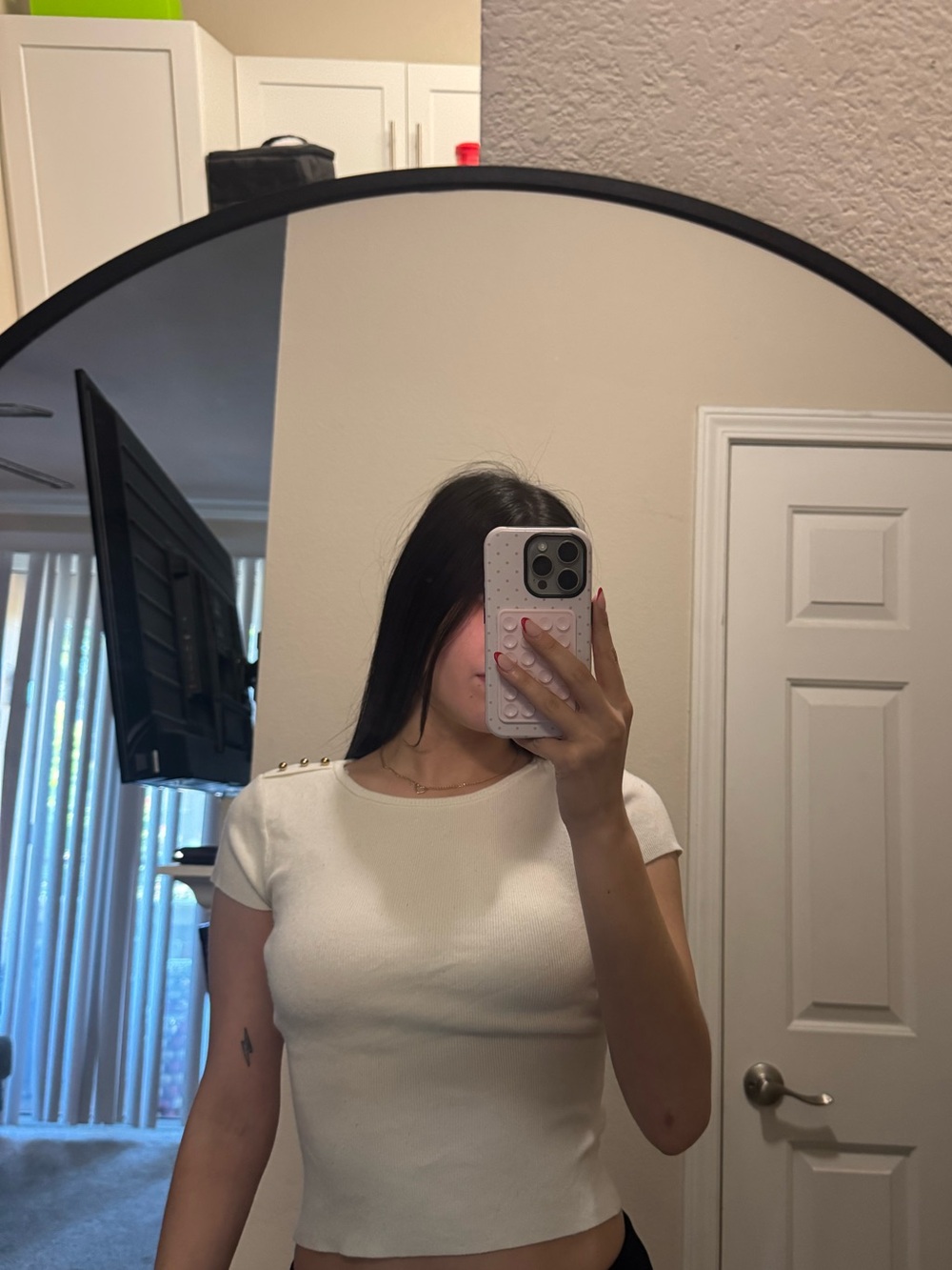 H&M cream blouse